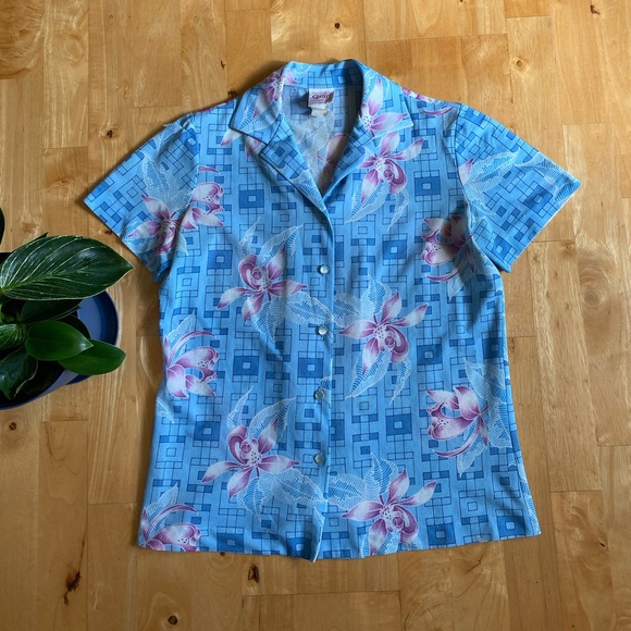 Vintage 80s Graff California Wear polyester blouse - Picture 9 of 10